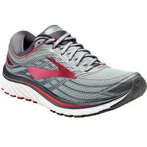 Brooks Glycerin 15 Running Shoe in Gray and Red, Size 10